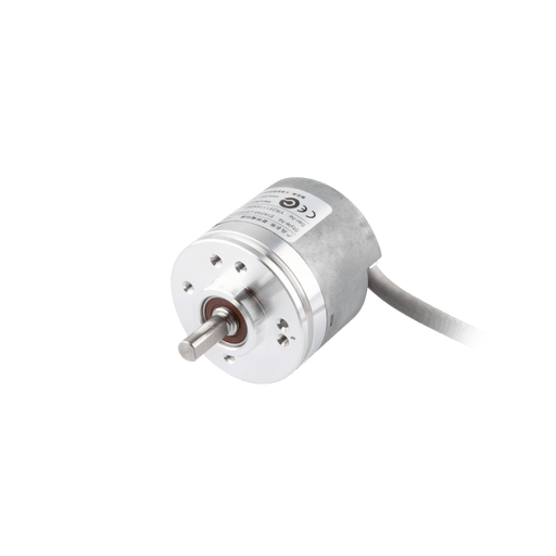 Shaft incremental encoder, Topydic Series EV40, 20 mm clamping flange, Shaft 6g6 mm, 10...30 VDC, Output Push-pull (with inverted signal), Side prewired cable 10 m, Resoluteion 1024
