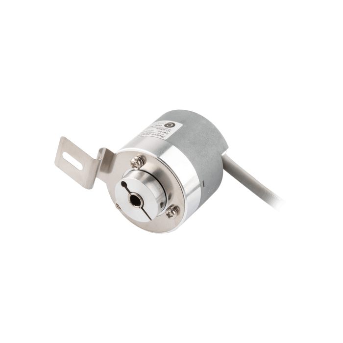 Hollow shaft incremental encoder, Topydic Series EV40, Long fastening arm, Shaft 6H7 mm, 10...30 VDC, Output Push-pull(without inverted signal), Side prewired cable 5 m , Resoluteion 1024