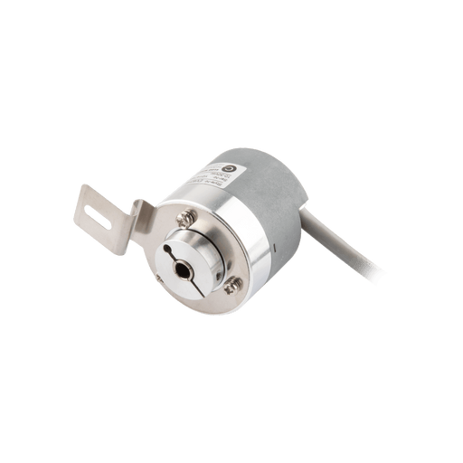 Hollow shaft incremental encoder, Topydic Series EV40, Long fastening arm, Shaft 6H7 mm, 10...30 VDC, Output Push-pull(without inverted signal), Side prewired cable 5 m, Resoluteion 200