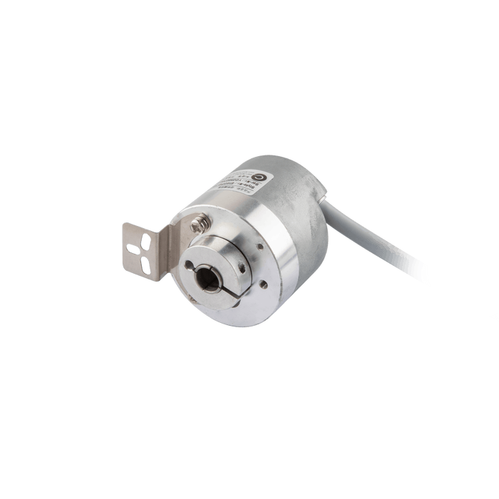 Hollow shaft incremental encoder, Topydic Series EV40, Single wing fixing flange, Shaft 6H7 mm, 10...30 VDC, Output Push-pull(without inverted signal), Side prewired cable 5 m, Resoluteion 1024