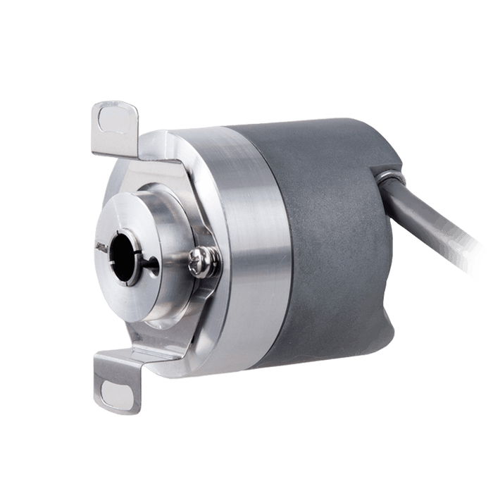 Hollow shaft incremental encoder, Topydic Series EV40, Double wing fixing flange, Hollow Shaft Diameter 8H7 mm, 10...30 VDC, Output TTL, Side prewired cable 0.5 m, Resoluteion 1024