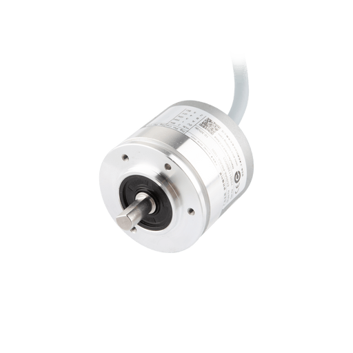 Shaft incremental encoder, EV50 Series, φ50.8 mm Synchro flange, Shaft Diameter 6g6 mm, Supply Voltage 10...30 VDC, Output Push-Pull(with inverted signal), Axial, Cable 1.5 m, Resoluteion 100