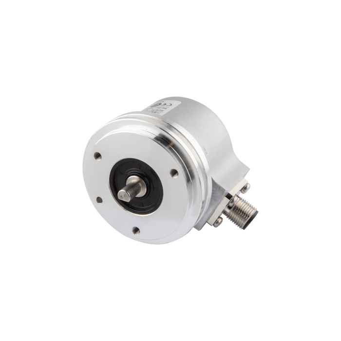 Shaft incremental encoder, EV50 Series, Synchro flange, Shaft Diameter 6g6 mm, Supply Voltage 10...30 VDC, Output Push-pull(with inverted signal), Radial, M12 5Pin, Resoluteion 1024