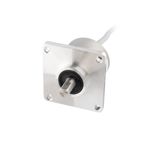 Shaft incremental encoder, EV50 Series, φ63.5 mm Square flange, Shaft Diameter 10g6 mm, Supply Voltage 10...30 VDC, Output Push-Pull(with inverted signal), Axial, Cable 1.5 m, Resoluteion 2500