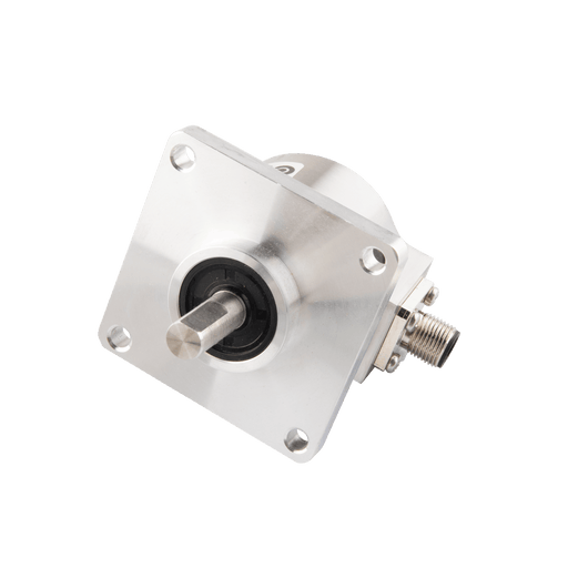 Shaft incremental encoder, EV50 Series, φ63.5 mm Square flange, Shaft Diameter 8g6 mm, Supply Voltage 10...30 VDC, Output Push-pull(with inverted signal), Radial, M12 8Pin, Resoluteion 2500