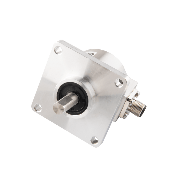 Shaft incremental encoder, EV50 Series, φ63.5 mm Square flange, Shaft Diameter 8g6 mm, Supply Voltage 10...30 VDC, Output Push-pull(with inverted signal), Radial, M12 8Pin, Resoluteion 500