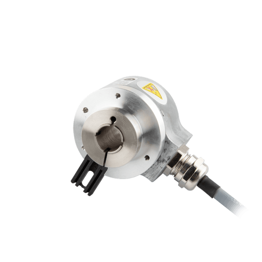 Hollow Shaft incremental encoder, EV50 Series, long torque support slot, Shaft Diameter 10H7 mm, Supply Voltage 10...30 VDC, Output Push-pull(without inverted signal), Radial, Cable 1.5 m, Resoluteion 1024