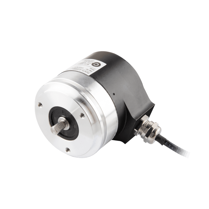 Shaft incremental encoder, EV58 Series, Synchro flange, Shaft Diameter 6g6 mm, Supply Voltage 10...30 VDC, Output Push-pull(with inverted signal), Radial, Cable 1.5 m, Resoluteion 4096