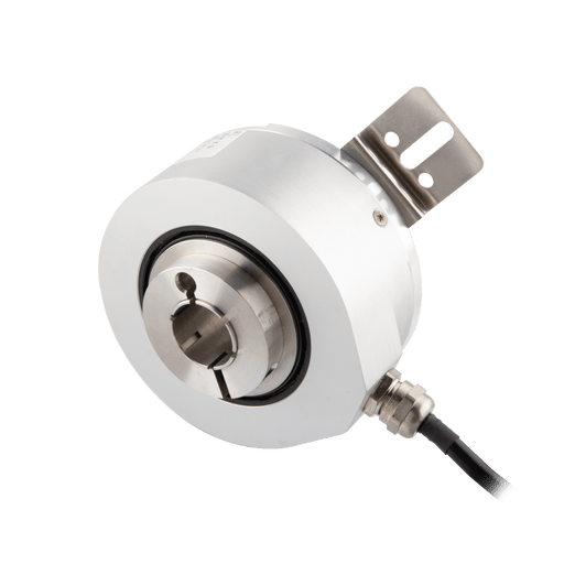 Hollow shaft incremental encoder, Heavydic Series EV90, Fixing sheet, Through hollow Shaft 38H7 mm, 10...30 VDC, Output Push-pull(with inverted signal), Cable 1 m, Resoluteion 1024