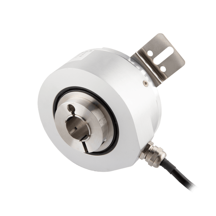 Hollow shaft incremental encoder, Heavydic Series EV90, Fixing sheet, Through hollow Shaft 45H7 mm, 10...30 VDC, Output Push-pull(with inverted signal), Cable 1.5 m, Resoluteion 1024