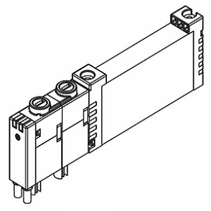 Pneumatic Valve, 4 Position Normally Open, Double Solenoid, Rubber Spool, 24 V DC, 14 mm, Applicable to the MVTE series valve terminals.
