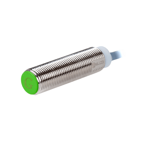 Inductive Sensor, Threaded cylindrical housing  M12, Switching distance 4 mm, Flush, IP68, -30…85 °C, PNP NC, Cable 2 m