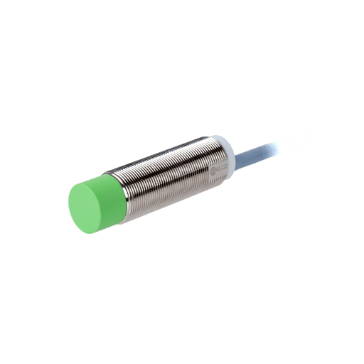 Inductive Sensor, Threaded cylindrical housing  M18, Switching distance 12 mm, Non-flush, IP68, -30…85 °C, 2-wire AC/DC, Cable 2 m