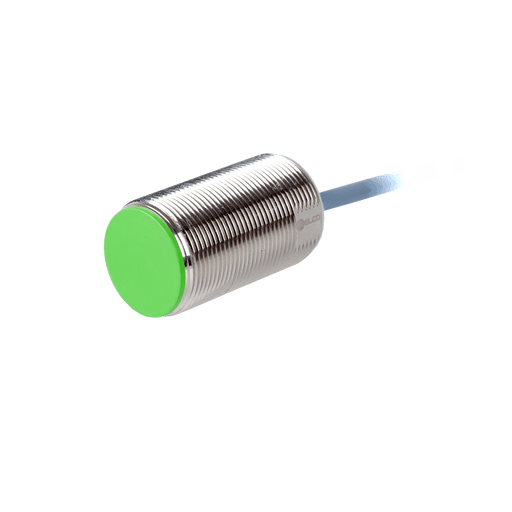 Inductive Sensor, Threaded cylindrical housing  M30, Switching distance 15 mm, Flush, IP68, -30…85 °C, 2-wire DC, Cable 2 m
