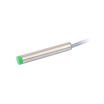 Inductive Sensor, Metal smooth cylindrical housing  d = 6.5 mm, Switching distance 2 mm, Non-flush, IP67, -25…70 °C, PNP NC, Cable 2 m