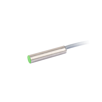 Inductive Sensor, Metal smooth cylindrical housing  d = 6.5 mm, Switching distance 1.5 mm, Flush, IP67, -25…70 °C, 2-wire DC, Cable 2 m