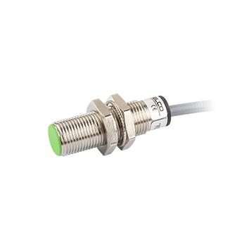 Inductive Sensor, Short threaded cylindrical housing  M12, Switching distance 2 mm, Flush, IP67, -25…70 °C, NPN NC, Cable 2 m