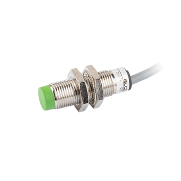 Inductive Sensor, Short threaded cylindrical housing  M12, Switching distance 5 mm, Non-flush, IP67, -25…70 °C, NPN NC, Cable 2 m