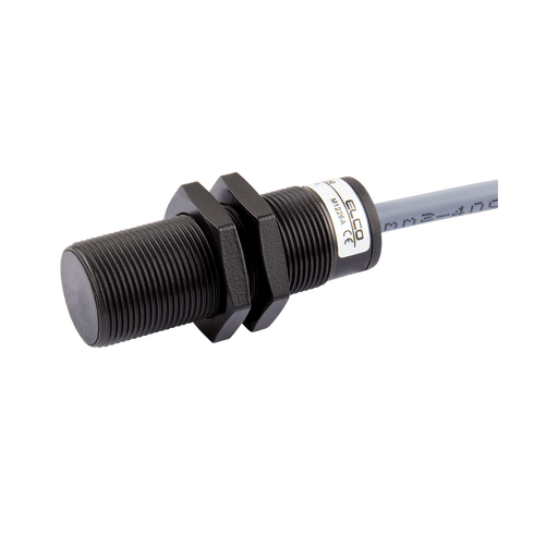 Inductive Sensor, Threaded cylindrical housing  M18, PTFE anti interference series , Switching distance 8 mm, Flush, IP67, -25…70 °C, PNP NC, Cable 2 m