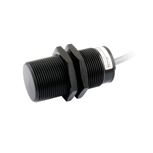 Inductive Sensor, Threaded cylindrical housing  M30, PTFE-coated , Switching distance 10 mm, Flush, IP67, -25…70 °C, PNP NC, Cable 2 m
