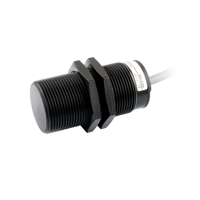 Inductive Sensor, Threaded cylindrical housing  M30, PTFE-coated , Switching distance 10 mm, Flush, IP67, -25…70 °C, PNP NC, Cable 2 m