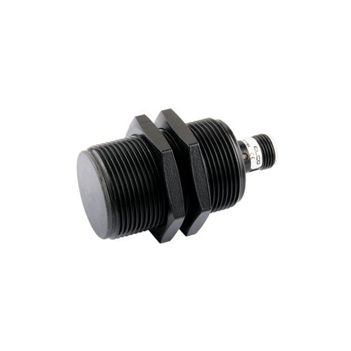 Inductive Sensor, Threaded cylindrical housing  M30, PTFE-coated , Switching distance 10 mm, Flush, IP67, -25…70 °C, NPN NO, M12 connector