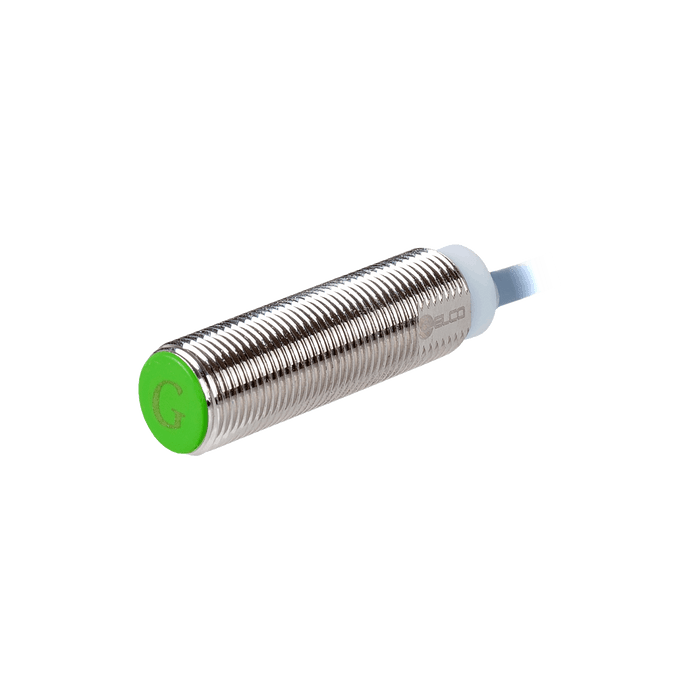 Inductive Sensor, Threaded cylindrical stainless steel housing M12, Switching distance 4 mm, Flush, IP68, -40…85 °C, NPN NO, Cable PUR 2 m
