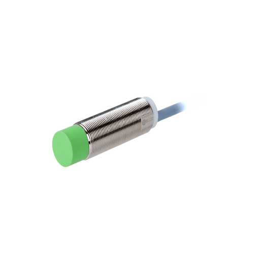 Inductive Sensor, Threaded cylindrical stainless steel housing M18, Switching distance 12 mm, Non-flush, IP68, -40…85 °C, NPN NC, Cable PUR 2 m