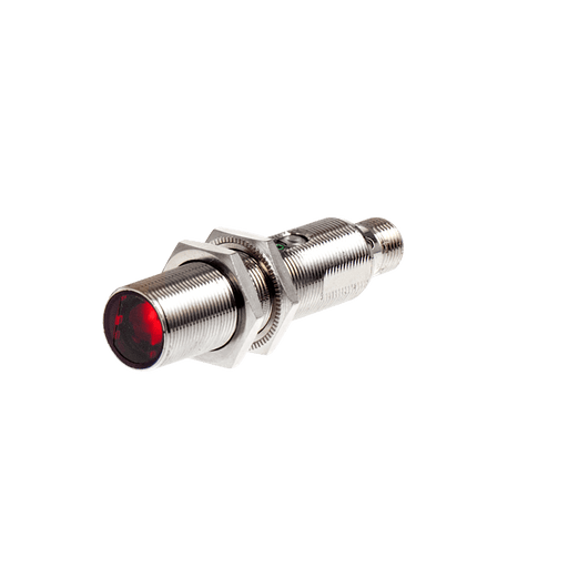 Photoelectric Sensor, OM18-Series, Diffuse reflective vitreous body detect, Infrared beam, Operating range 100 mm, NPN, L.O + D.O, 10…30V DC, -25…65°C, Switching frequency 100 Hz, IP67, M12 4-pin connector