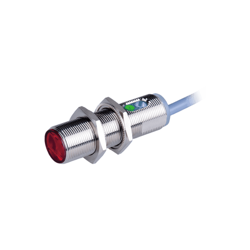 Photoelectric Sensor, OM18-Series, Diffused, Infrared beam, Operating range 600 mm, PNP, L.O + D.O, 10…30V DC, -25…65°C, Switching frequency 100 Hz, IP67, Cable 2 m