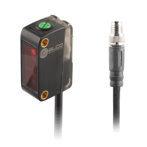 Photoelectric Sensor, OS10S-Series, Diffused with BGS, Red beam, Operating range 6...350 mm, PNP, L.O / D.O, 10…30V DC, -20…60°C, Switching frequency 400 Hz, IP67, 0.3 m + M8 3-pin connector