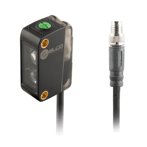 Photoelectric Sensor, OS10S-Series, Diffuse reflective vitreous body detect, Blue beam, Operating range 250 mm, NPN, L.O / D.O, 10…30V DC, -20…60°C, Switching frequency 300 Hz, IP67, 0.3 m + M8 3-pin connector