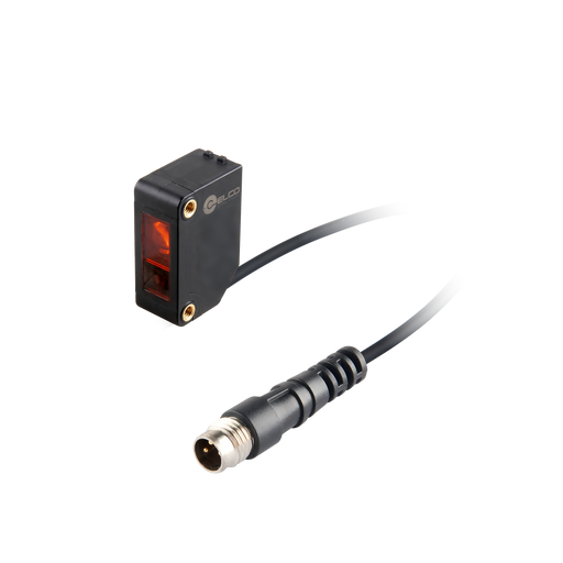Photoelectric Sensor, OS10U-Series, Diffused, Laser beam, Operating range 30-300 mm, Push-Pull, L.O / D.O, 10…30V DC, -20…50°C, Switching frequency 500 Hz, IP67, 0.3 m + M8 4-pin connector