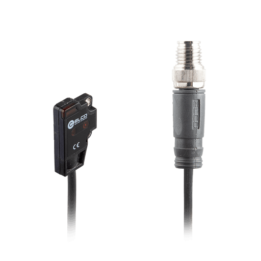 Photoelectric Sensor, OS4-Series, Front-Opposed, Emitter, Point light, Operating range 1 m, 10…30V DC, -10…55°C, IP67, 0.3 m cable + M8 3-pin connector