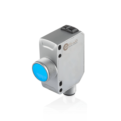 Distance Sensor, OSM45-Series, Laser Distance Sensor (Triangulation), Red laser, Operating range 25…500 mm, Resolution 0.1 mm, NPN or PNP, RS-485, 10…30V DC, -10…50°C, IP67, M12 5-pin connector